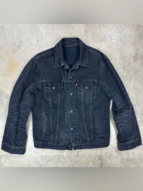 Levi’s Faded and Whiskered Black Denim Jacket